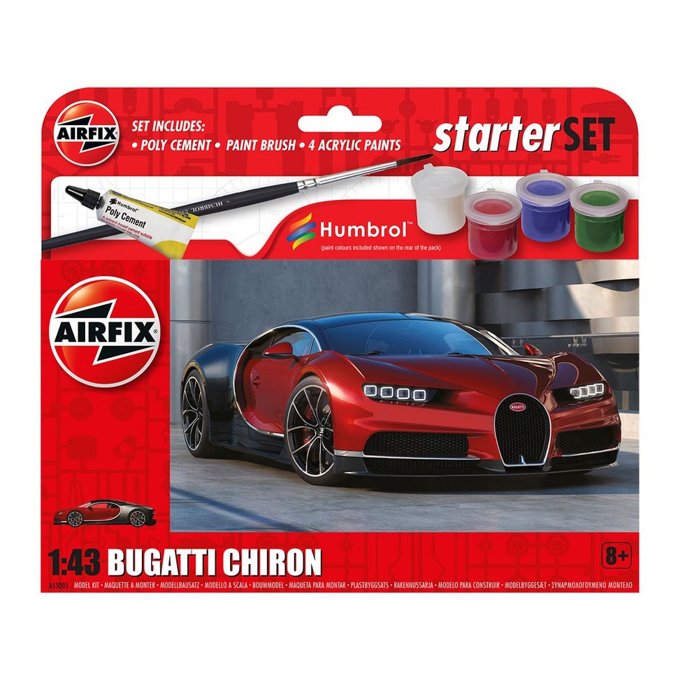 Airfix 1:43 Starter Set modellbygge - Bugatti Chiron modellbil