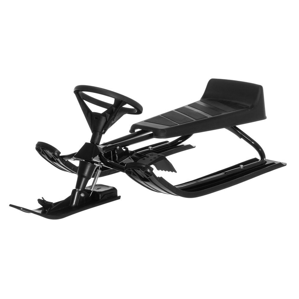 Klassisk snökälke med ratt och broms