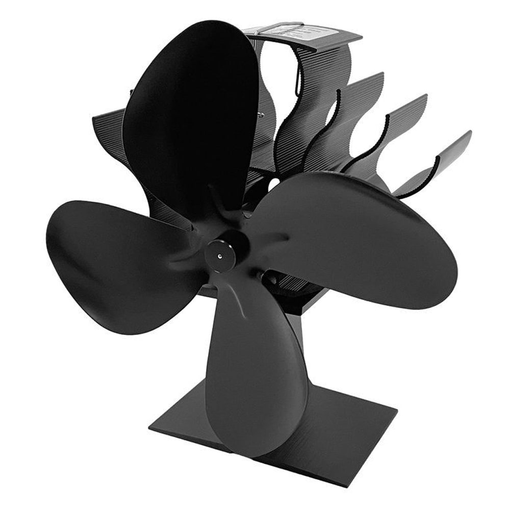 Kaminfläkt med 4 blad – effektiv värmespridare för vedspis och eldstad