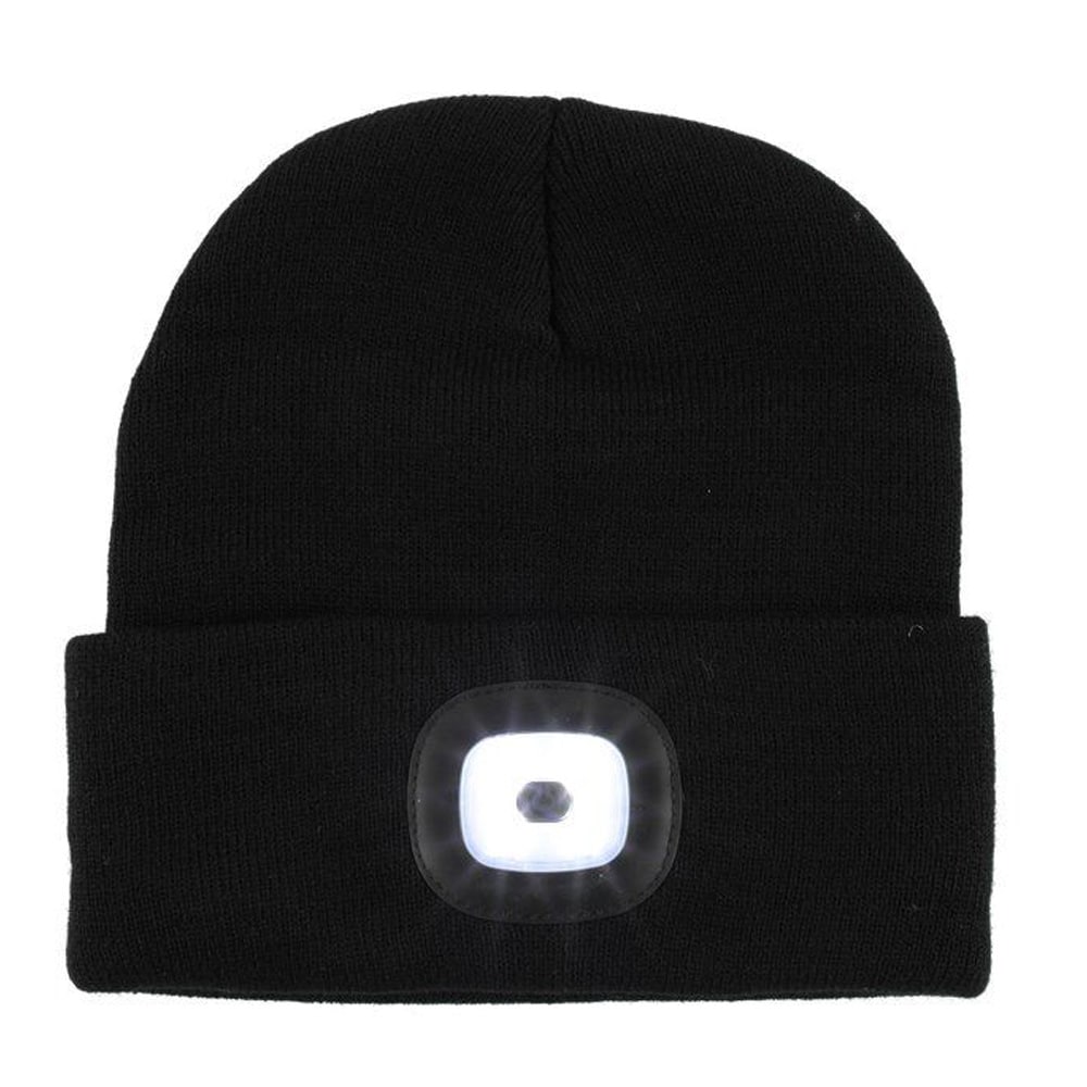 Mössa med LED-lampa - Svart