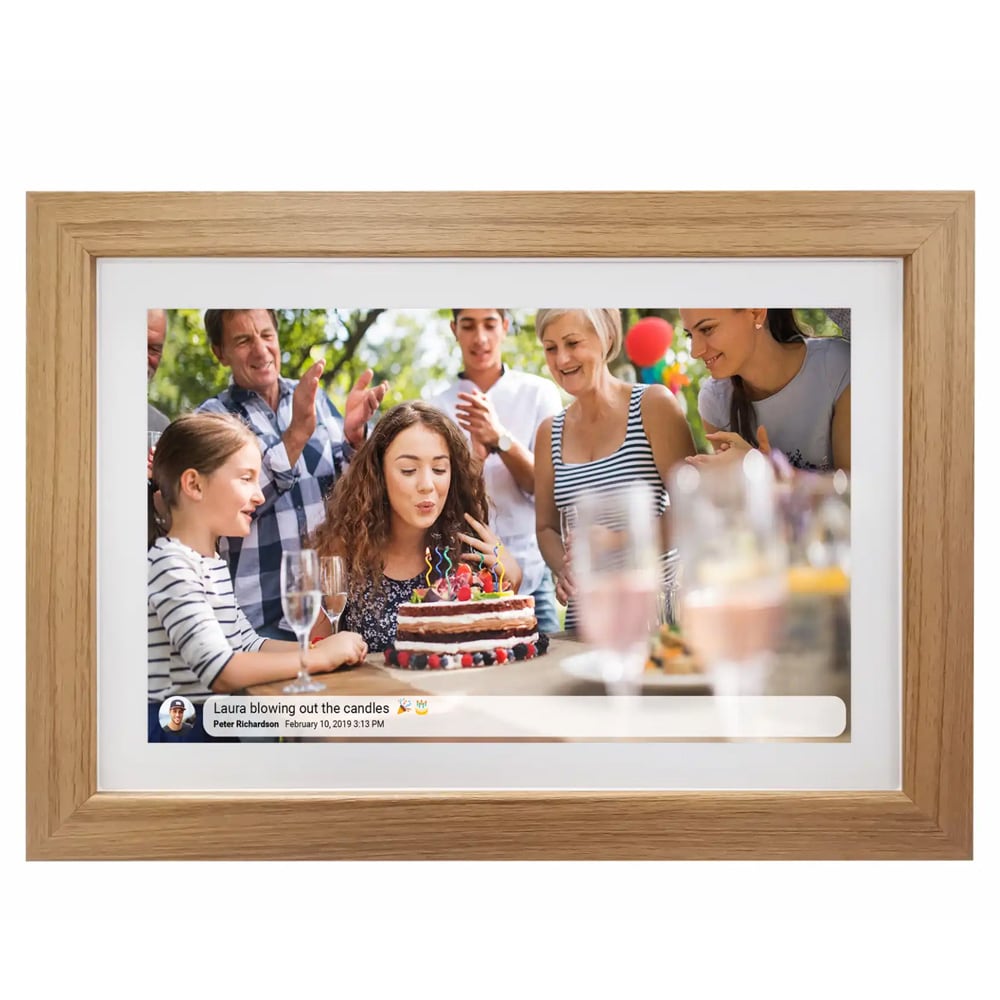 Denver WiFi Fotoram 10,1" med Frameo - Ljust Trä