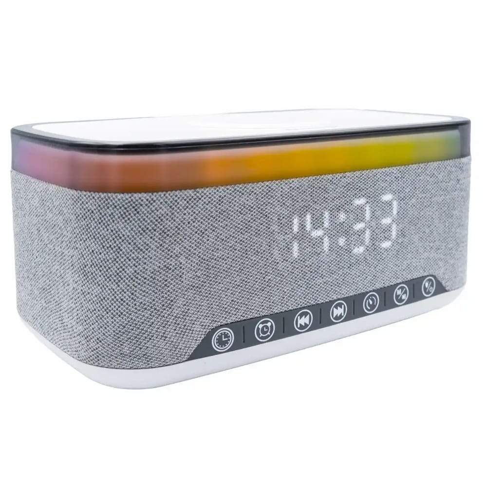 Denver Klockradio med bluetooth och trådlös ladding - Grå