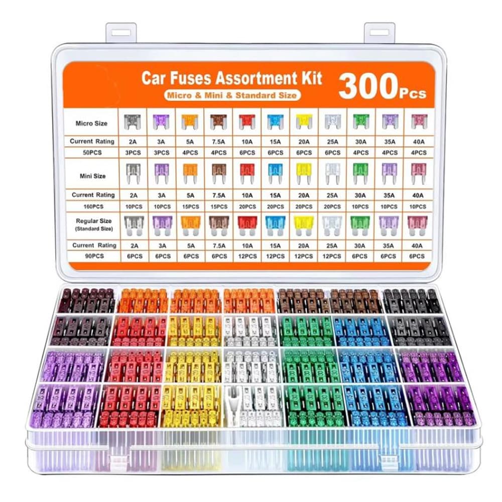 Låda med bilsäkringar – 300 delar