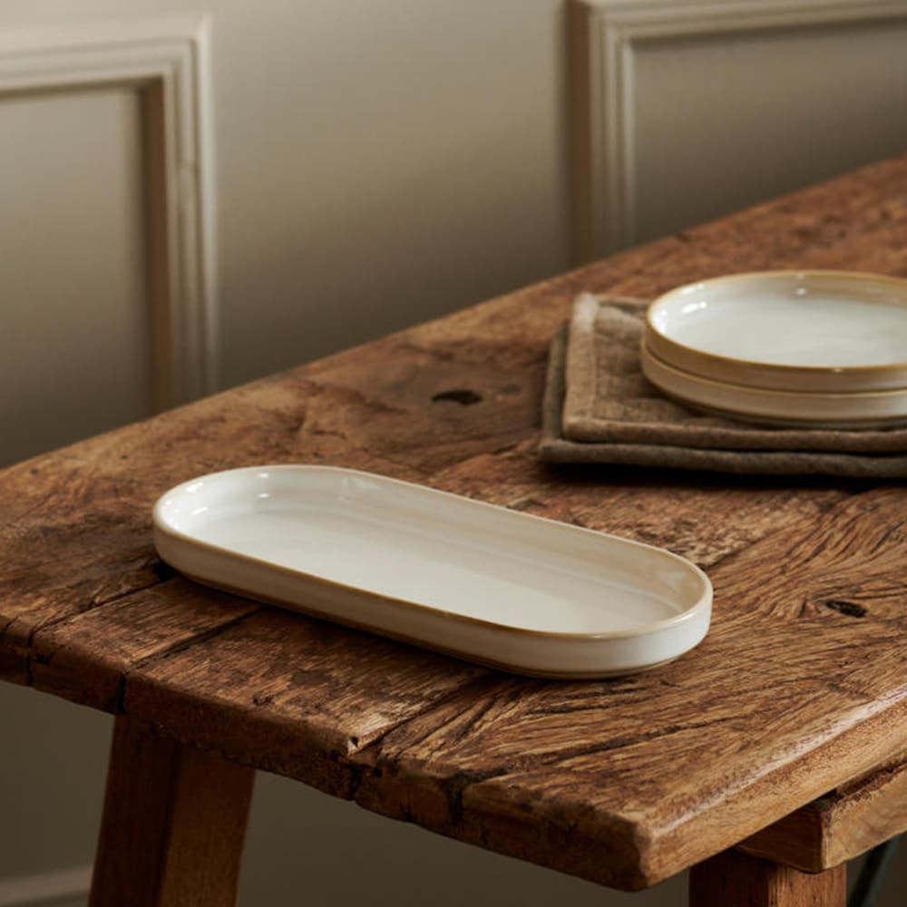 Mineral Marble Serveringsfat i keramik 26,5cm  - Vit