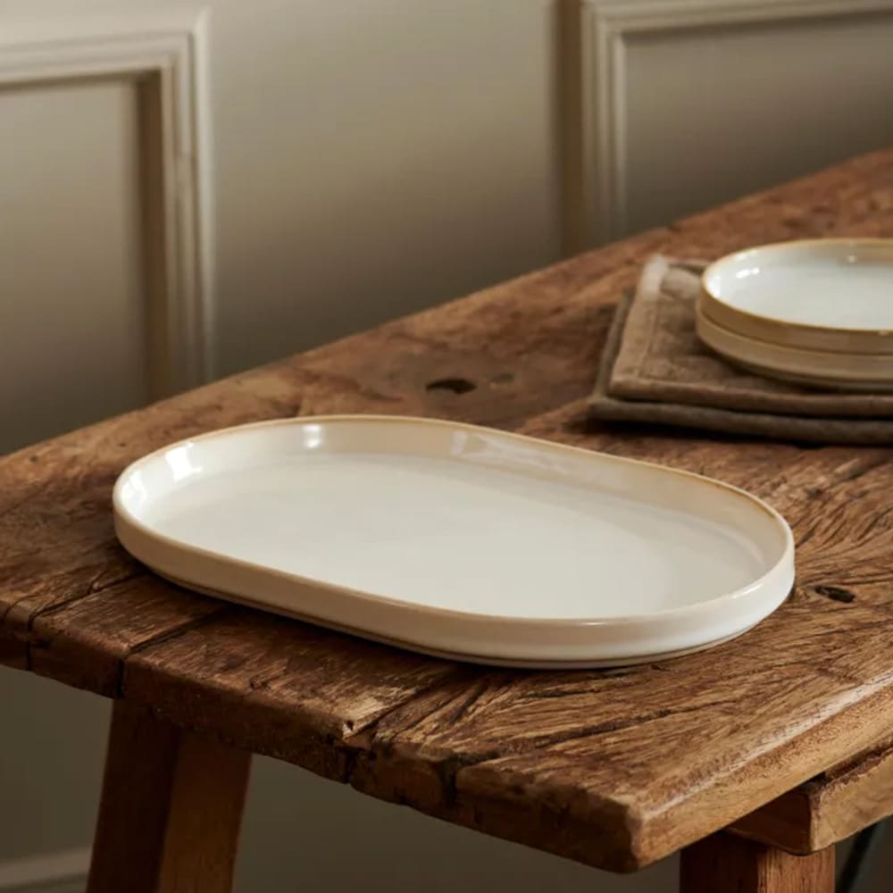 Mineral Marble Serveringsfat i keramik 30cm - Vit
