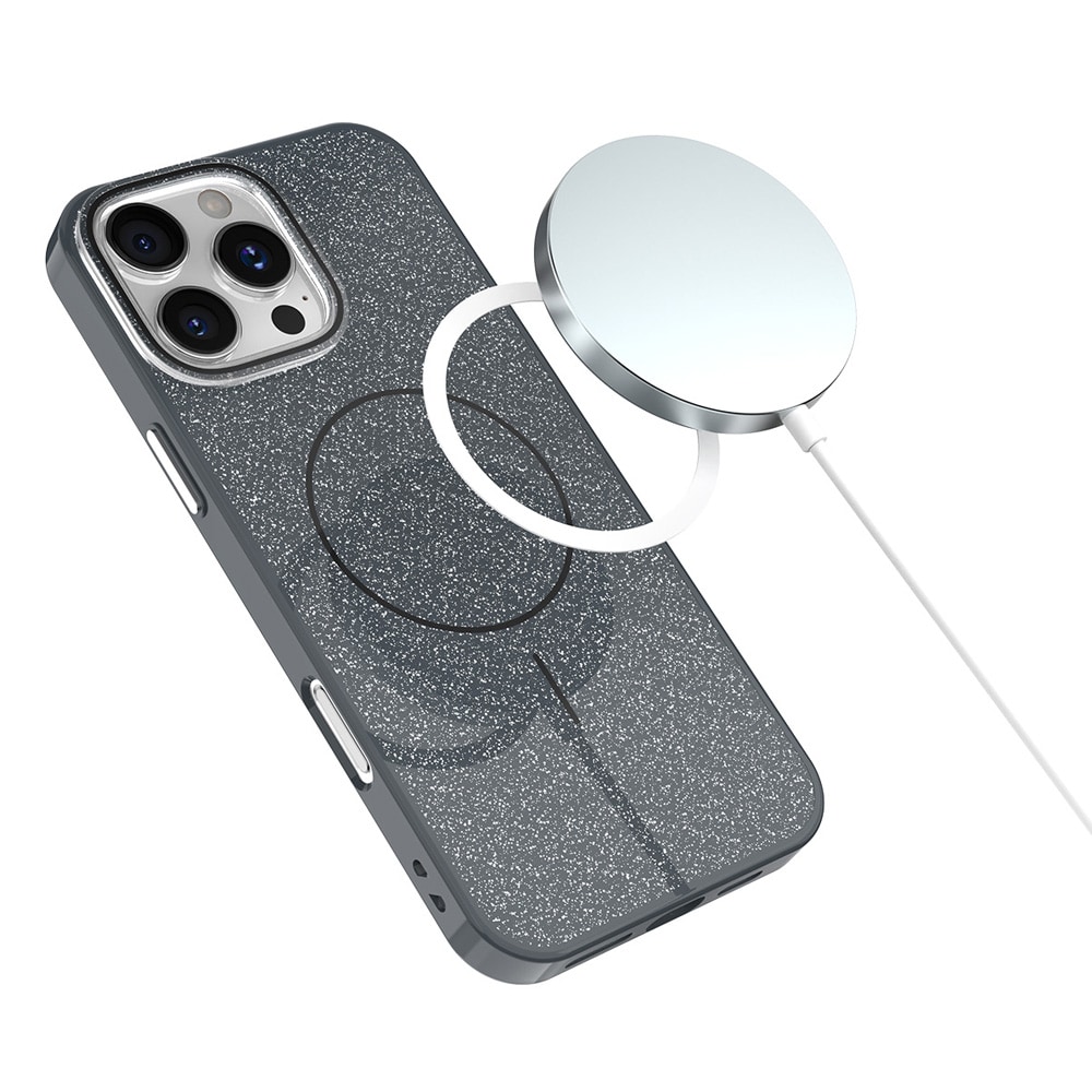 Glitrende cover til iPhone 16 Pro – Sort