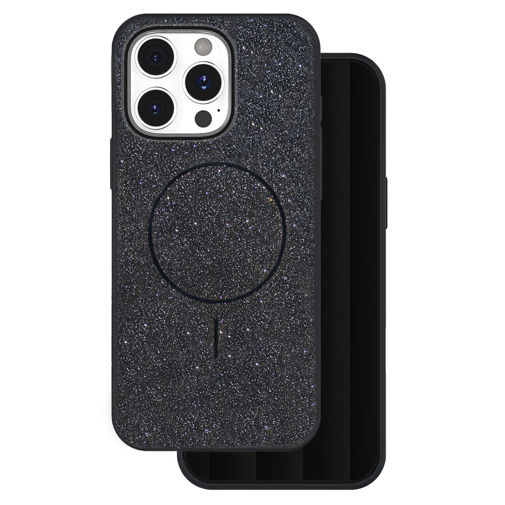Glittrigt skal för iPhone 16 Pro Max  – Svart