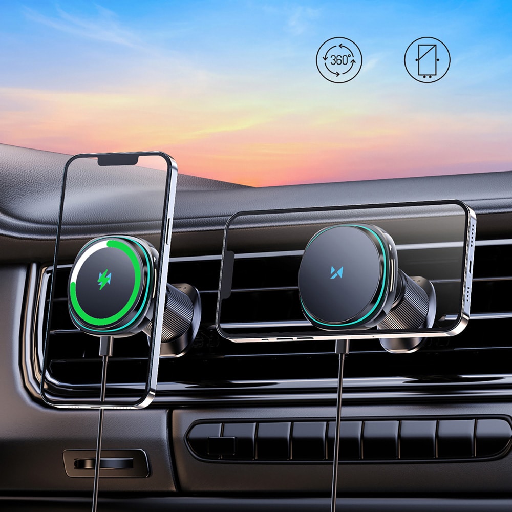 Wozinsky magnetisk mobilhållare med 15W trådlös laddning och fläkt