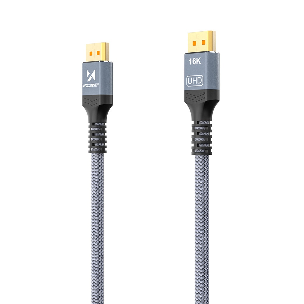 Wozinsky DisplayPort 2.1-kabel 16K@60Hz 8K@120Hz 4K@240Hz 2m - Sort