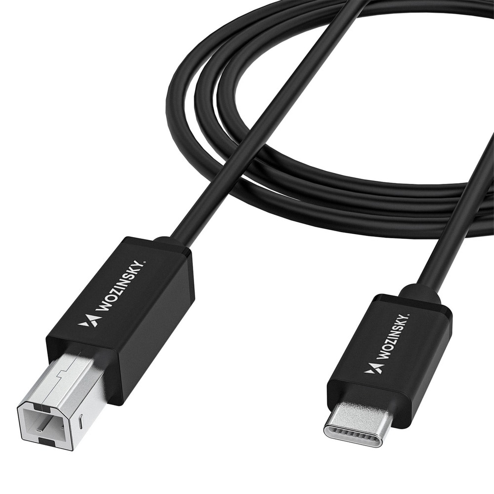 Wozinsky USB-B till USB-C-kabel 2m - Svart