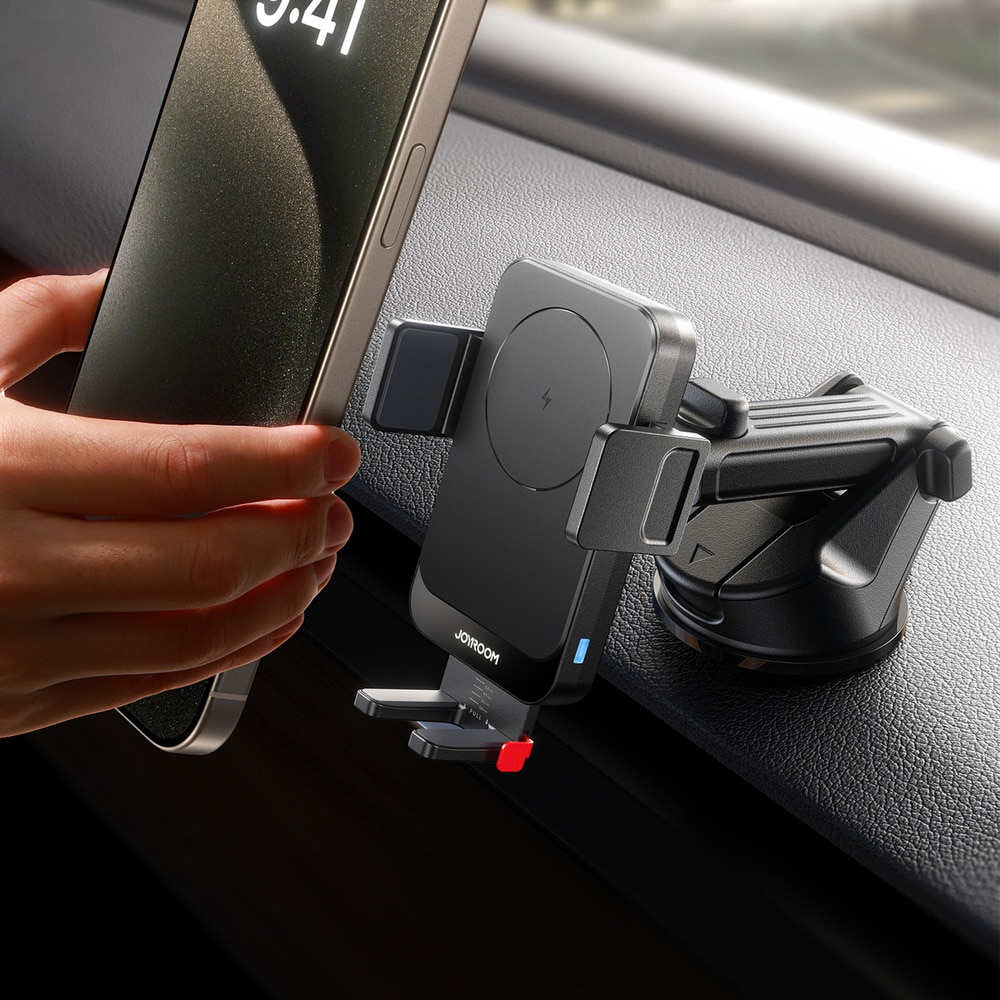 Joyroom Autoteline imukupilla ja 15W langattomalla latauksella varustettuna