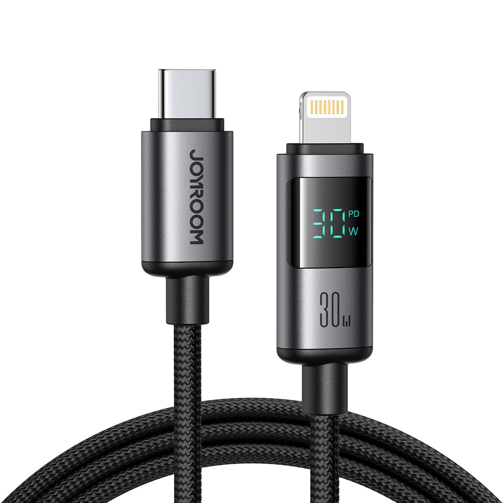 Joyroom USB-C till Lightingkabel 30W med Digital Display 1,2m - Svart