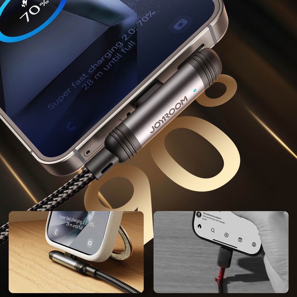 Joyroom EnjoyX Series USB-C-kabel 60 W 1,2m  – Svart