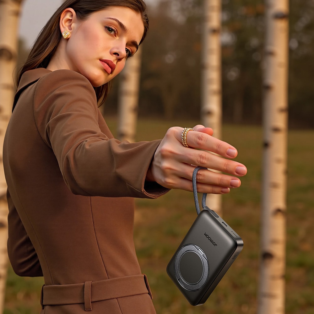 Joyroom powerbank 22,5 W 10000 mAh med MagSafe och inbyggd USB-C-kabel / batteribank / laddare