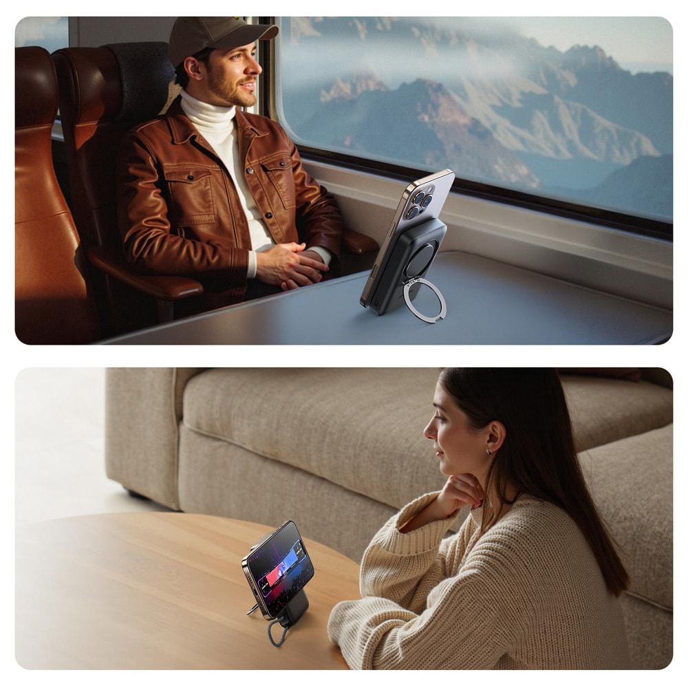 Joyroom powerbank 22,5 W 10000 mAh med MagSafe och inbyggd USB-C-kabel / batteribank / laddare