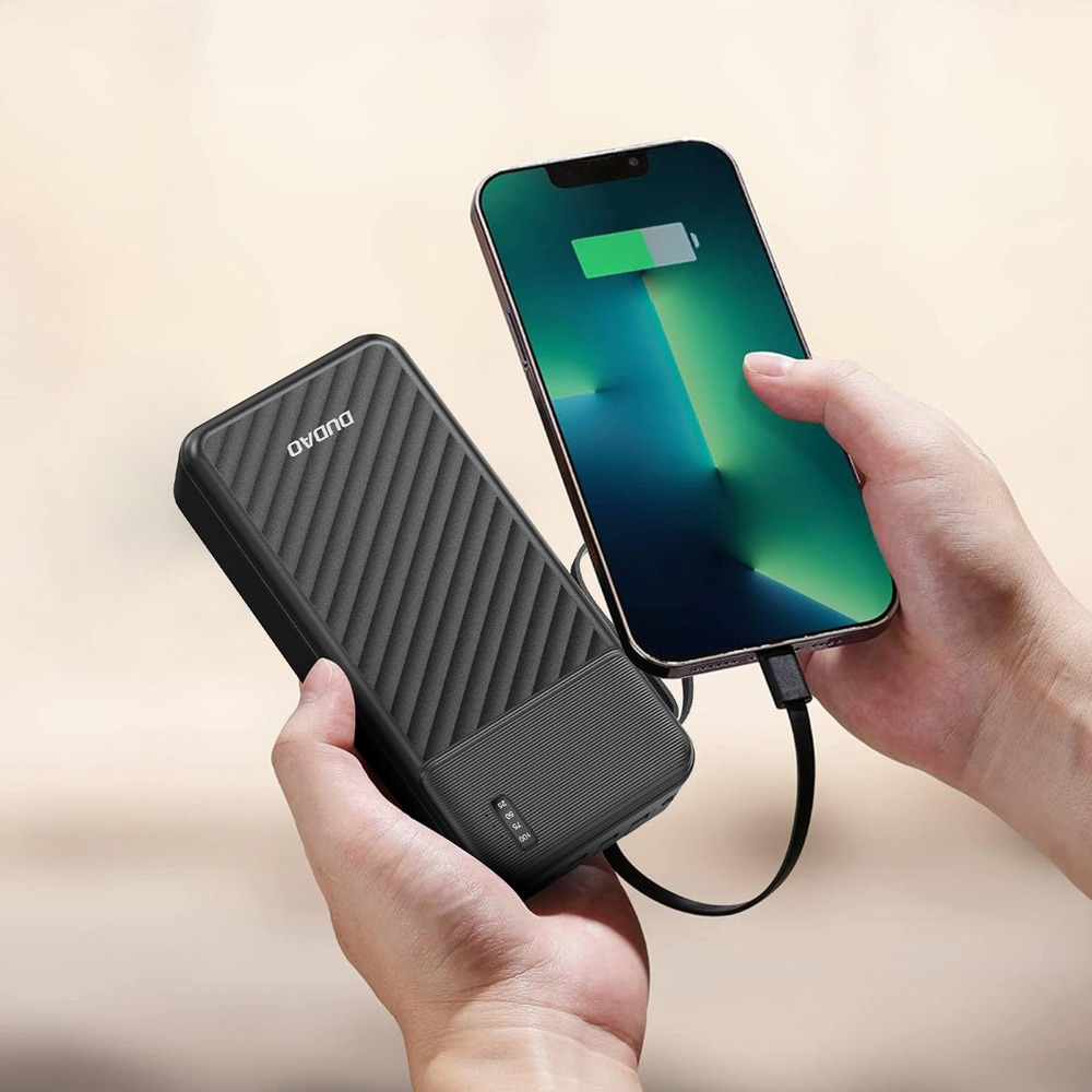 Dudao pro 20 000 mAh Powerbank - Inbyggda USB-kablar & Snabbladdning