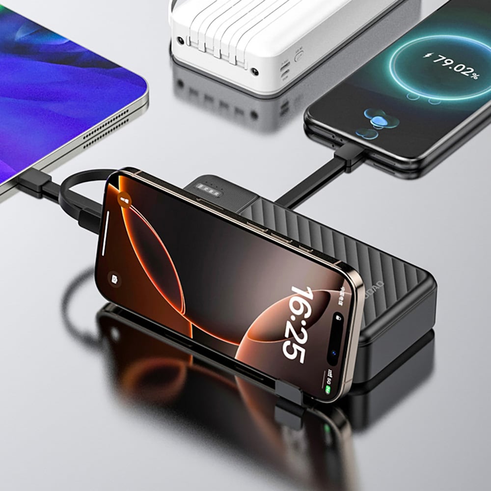 Dudao pro 20 000 mAh Powerbank - Inbyggda USB-kablar & Snabbladdning
