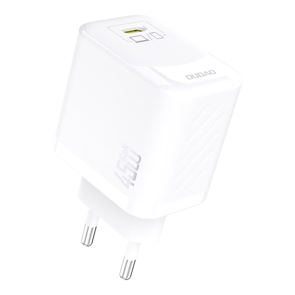 Dudao 45W GaN Väggladdare med USB-C och USB-C-kabel – Vit