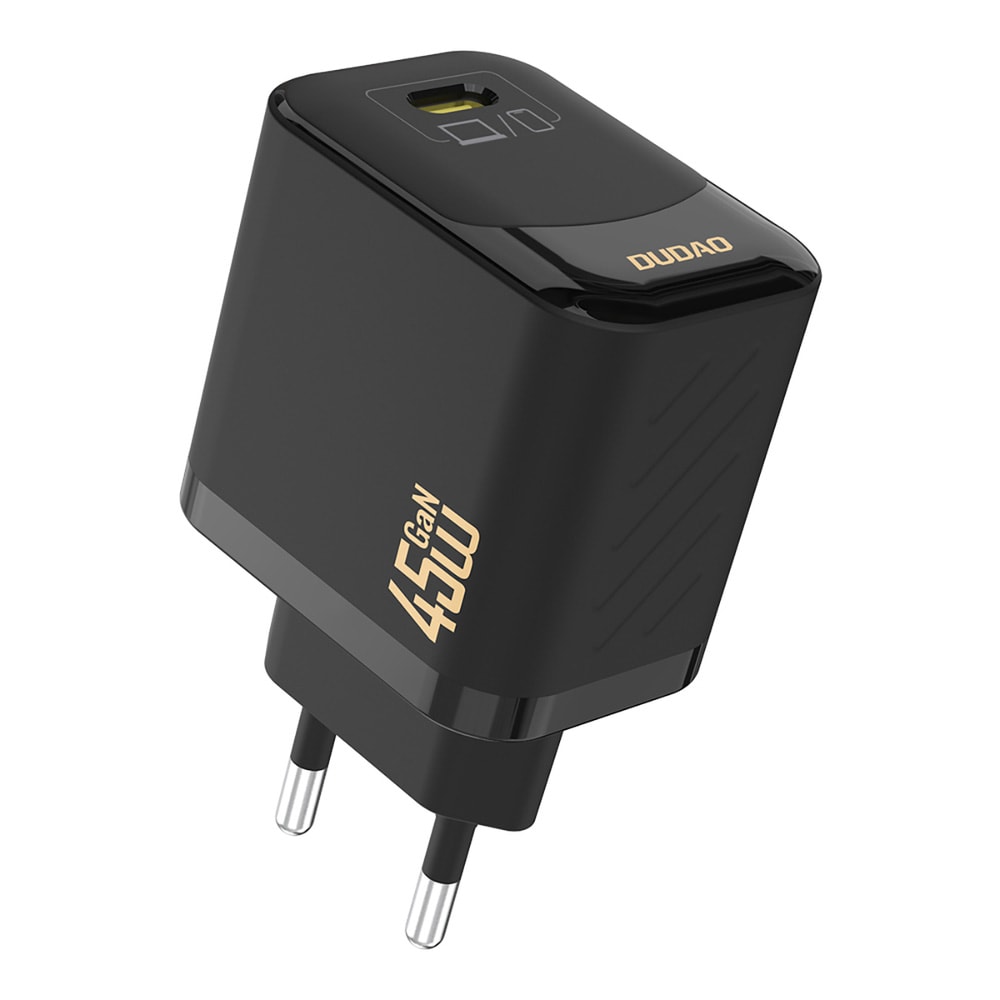Dudao 45W GaN Väggladdare med USB-C och USB-C-kabel – Svart