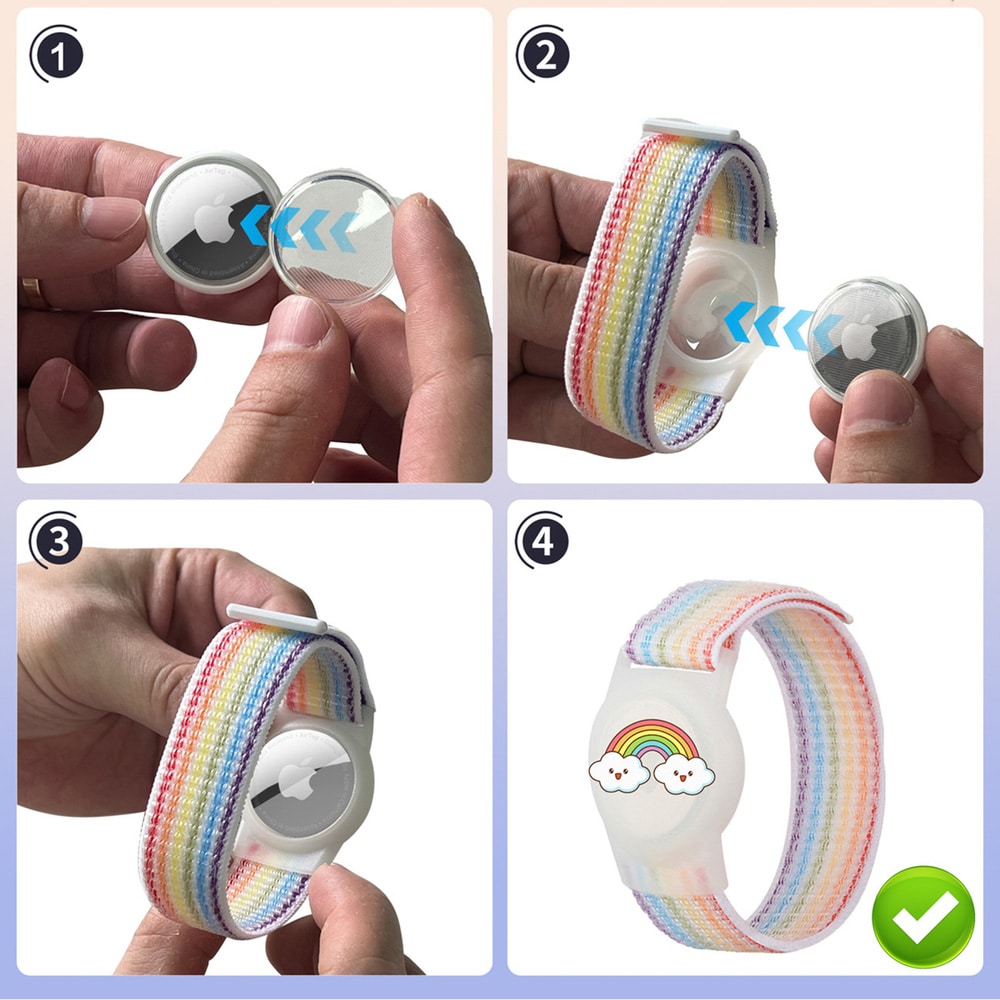 Armband med AirTag-hållare för barn – Rengbåge