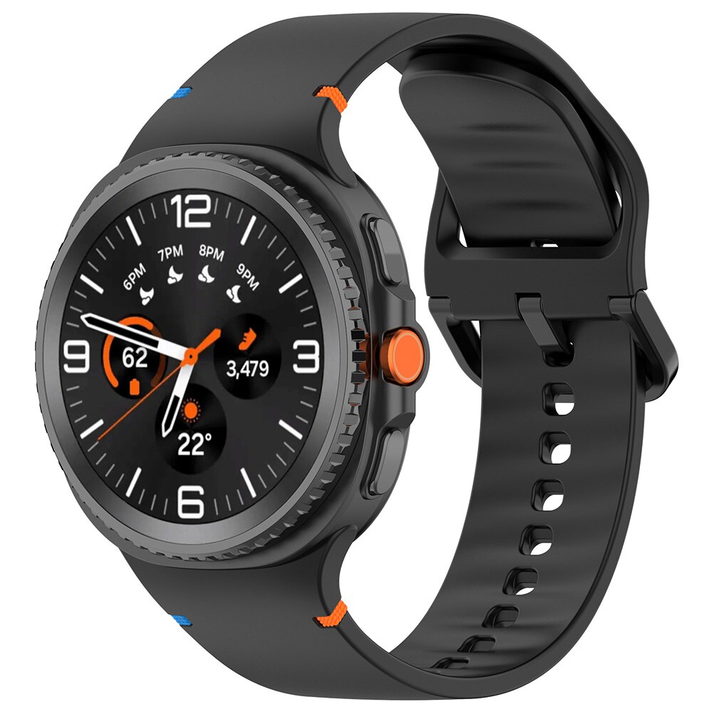 Silikonarmband till Samsung Galaxy Watch 8 / Watch 8 Classic storlek L - Svart