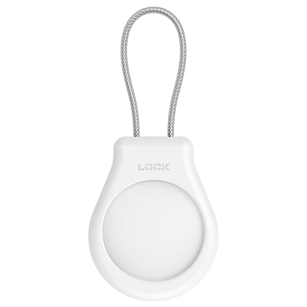 Nyckelring med vattentålig Airtag-hållare - Vit