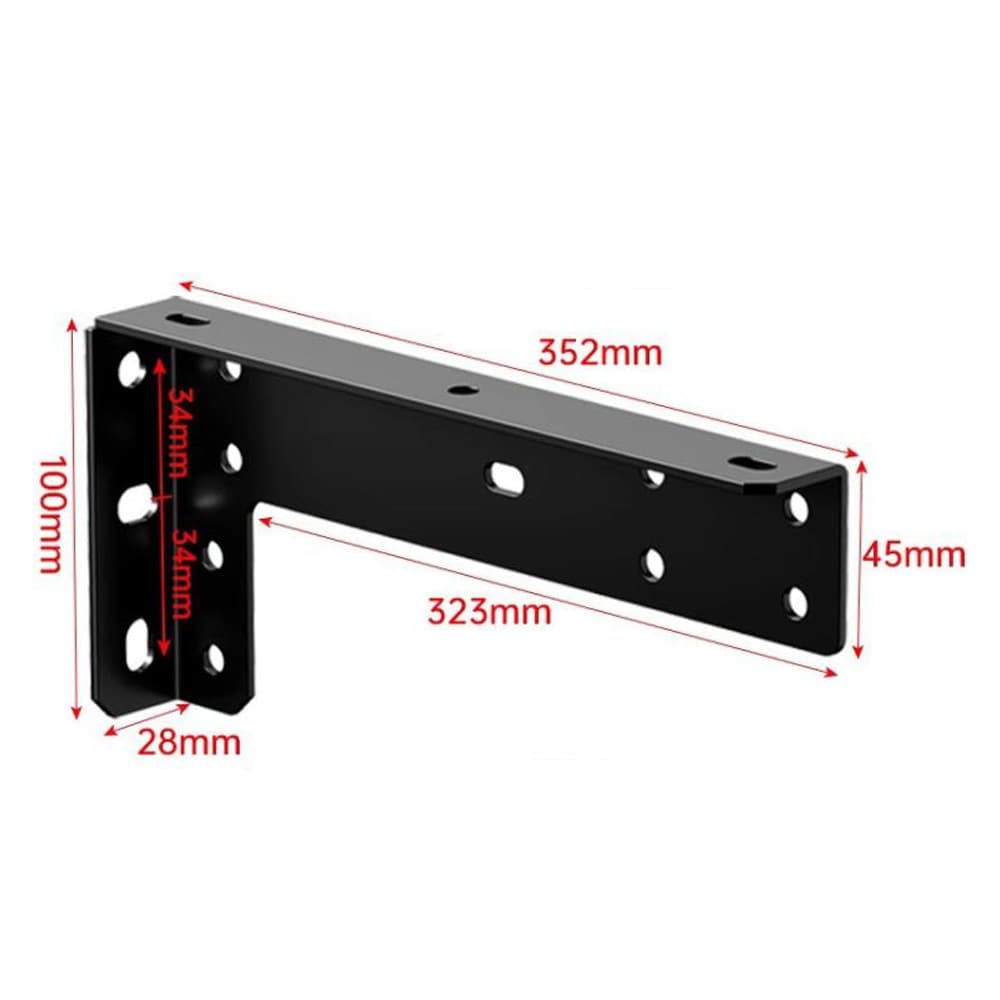 Kraftiga konsoler till flytande möbler 35,2cm 2-pack - Svart