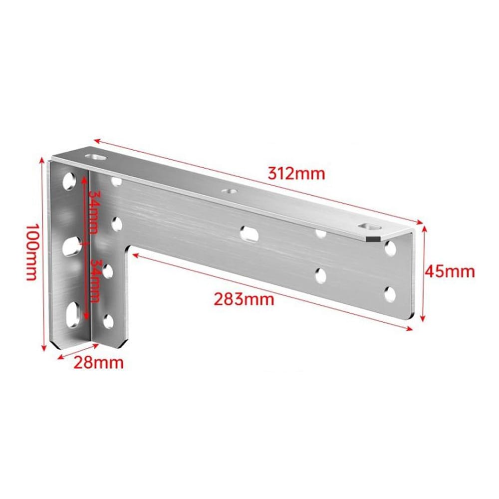 Kraftiga konsoler till flytande möbler 31,2cm 2-pack - Rostfritt Stål