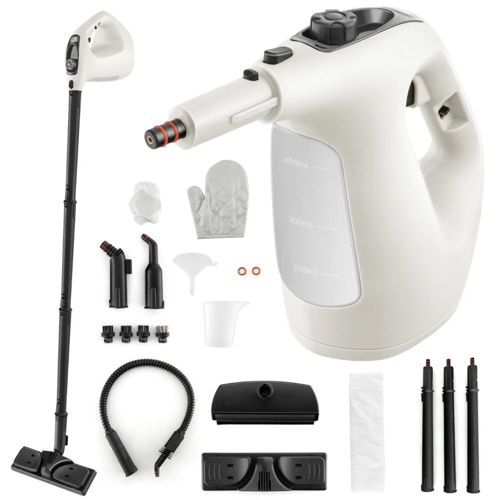 Portabel ångtvätt 1400W med 14 tillbehör – Grå