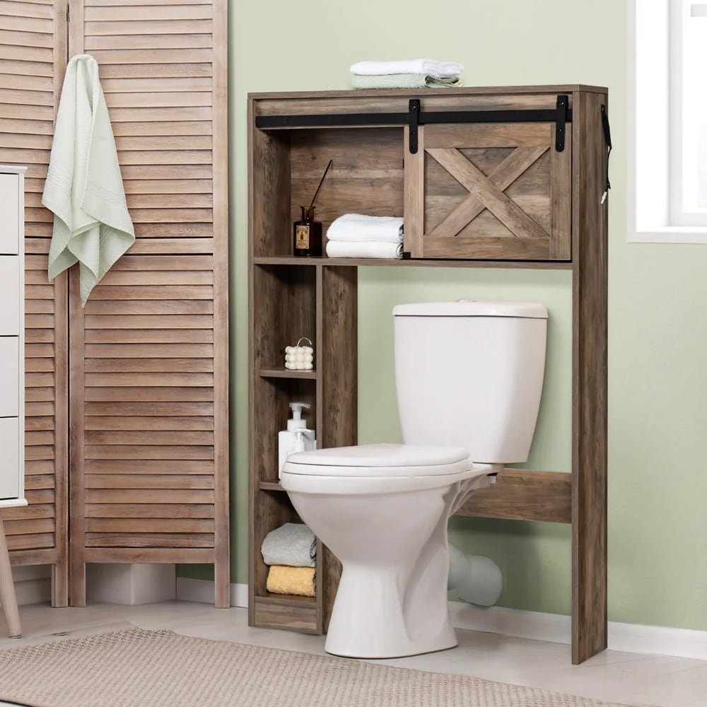 Förvaringsskåp över toaletten - Brun