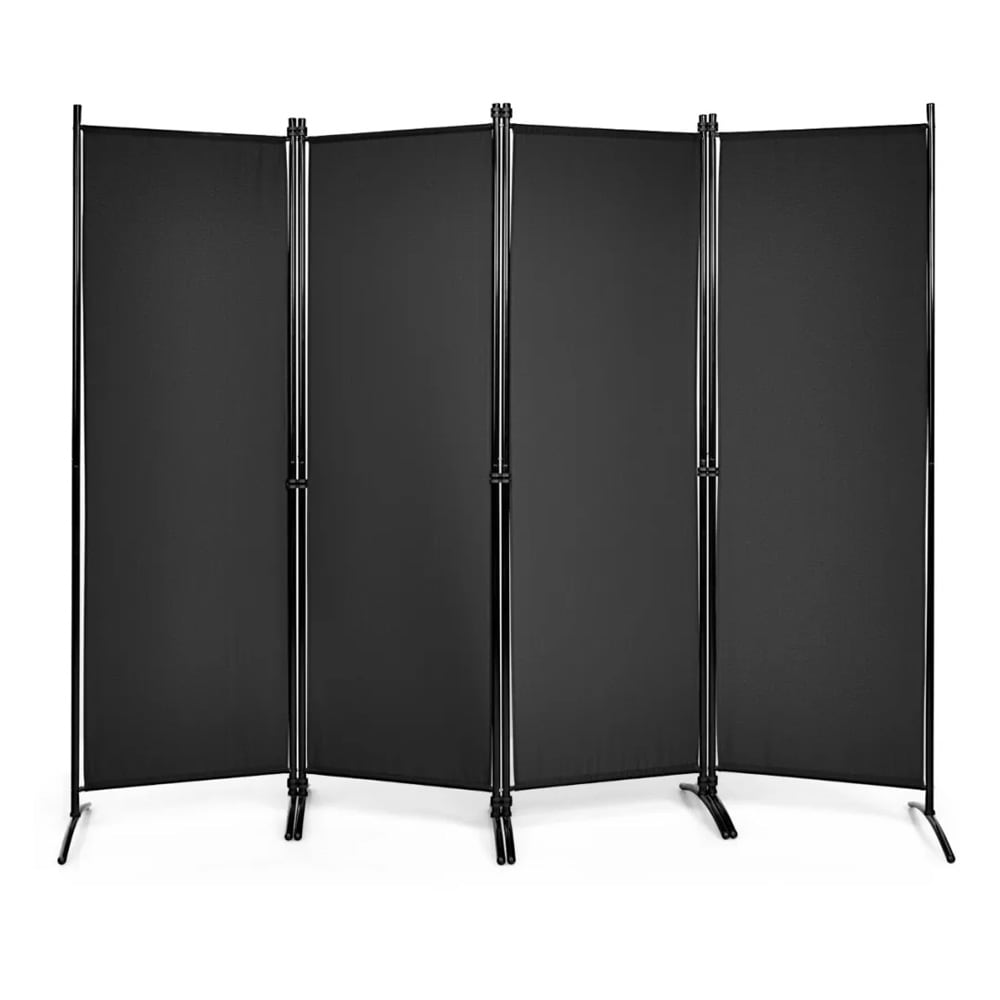 Rumsavdelare 4 paneler H173cm - Svart