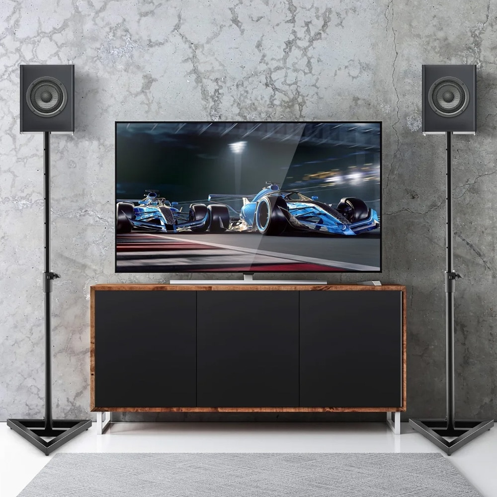 Högtalarstativ 97–157 cm 2-pack – Svart