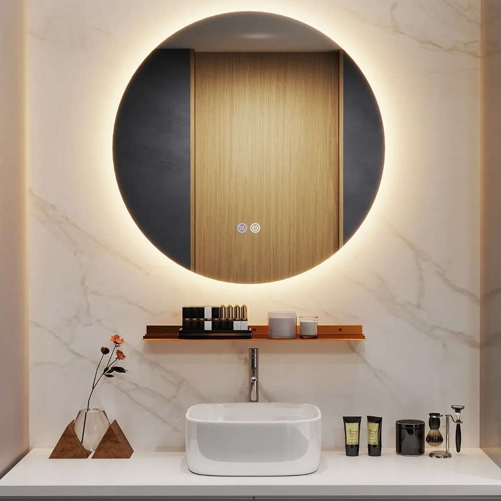 Imfri LED-badrumsspegel 60 cm med justerbar belysning och hylla