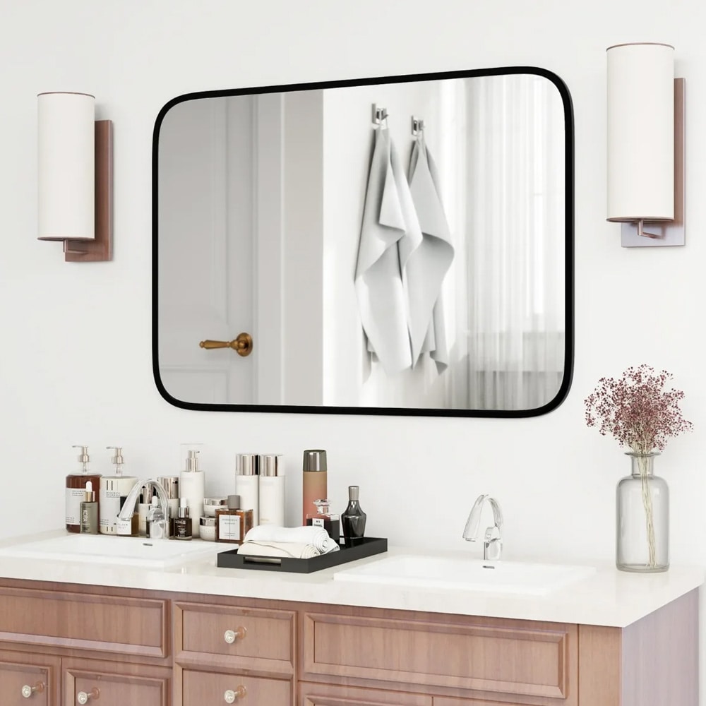 Badrumsspegel 70x50 cm med svart ram