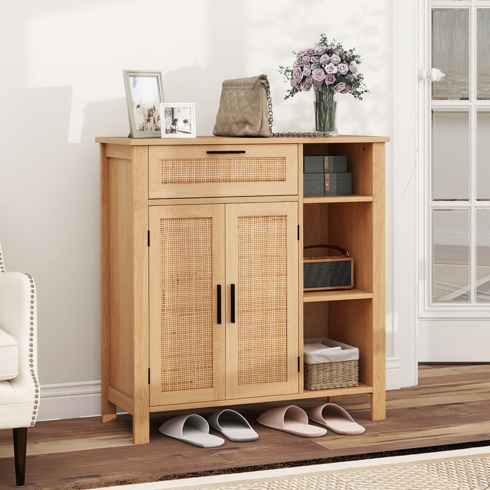 Skänk / sideboard / förvaringsskåp i natur / skåp med låda och öppna hyllor