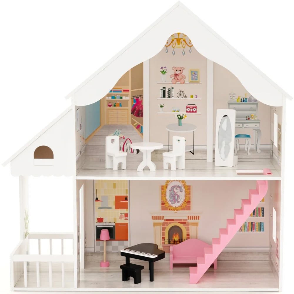 Dockhus i 2 våningar med möbler