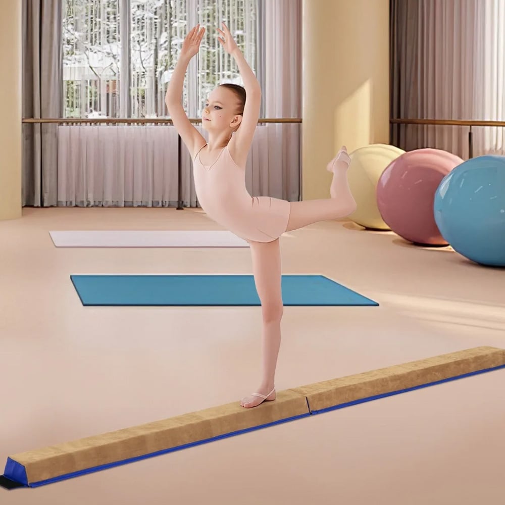 Balansbom för golvet 240 cm lång – vikbar träningsbom för barn och nybörjare