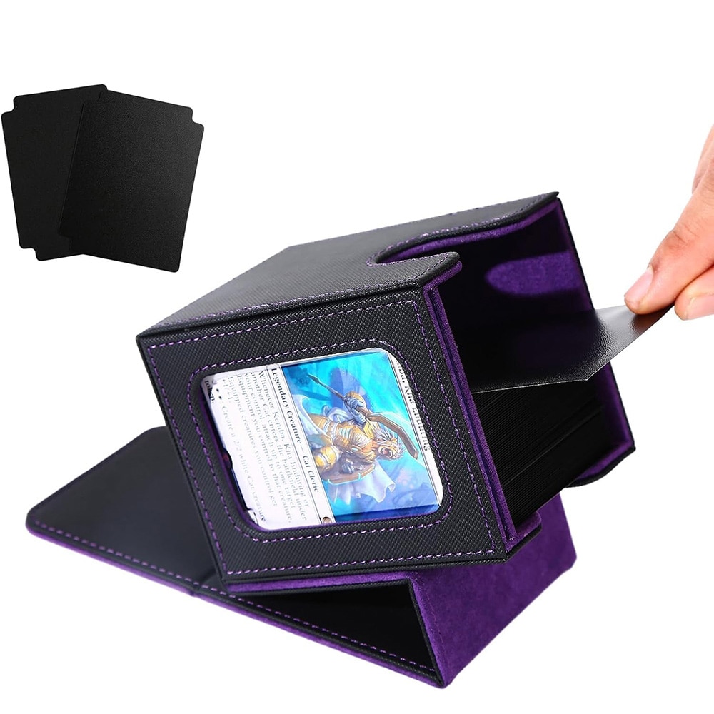 Låda med Fönster för minst 100 MTG-kort - Svart/Lila