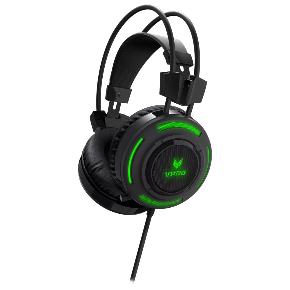 Rapoo VH200 over-ear gamingheadset med brusreducerande mikrofon och RGB LED-belysning
