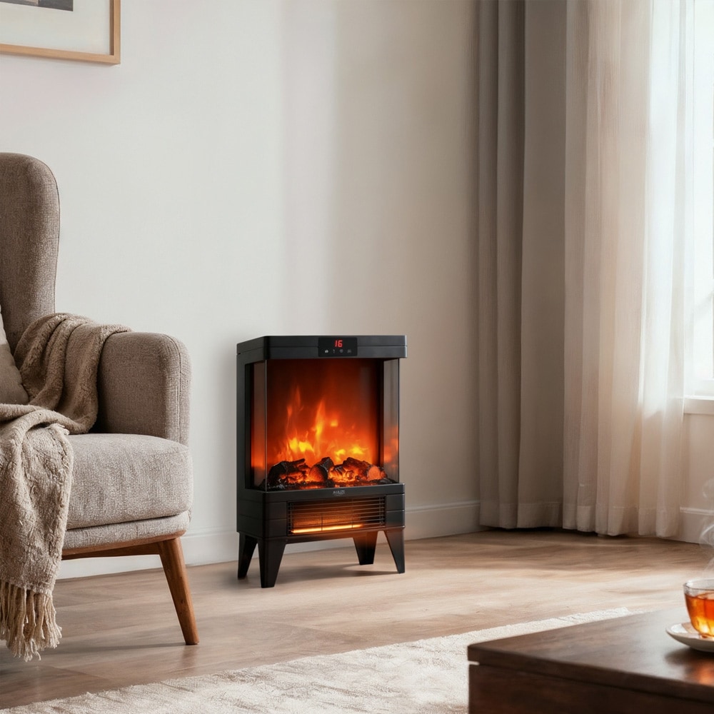 Elektrisk kamin med 3D-flameffekt och två värmelägen 1000/2000 W