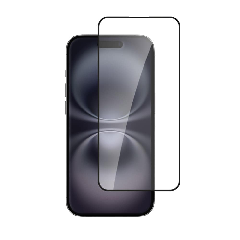 Alkaya Härdat 3D Skärmskydd till iPhone 15 Plus / 16 Plus - Svart Ram