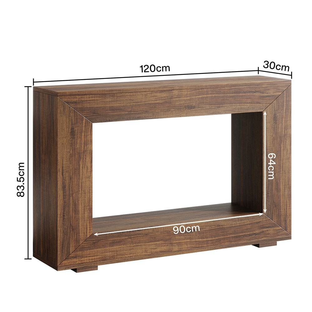 Avlastningsbord i trä 120cm / rustikt konsolbord för hall och vardagsrum / smalt avlastningsbord bakom soffa