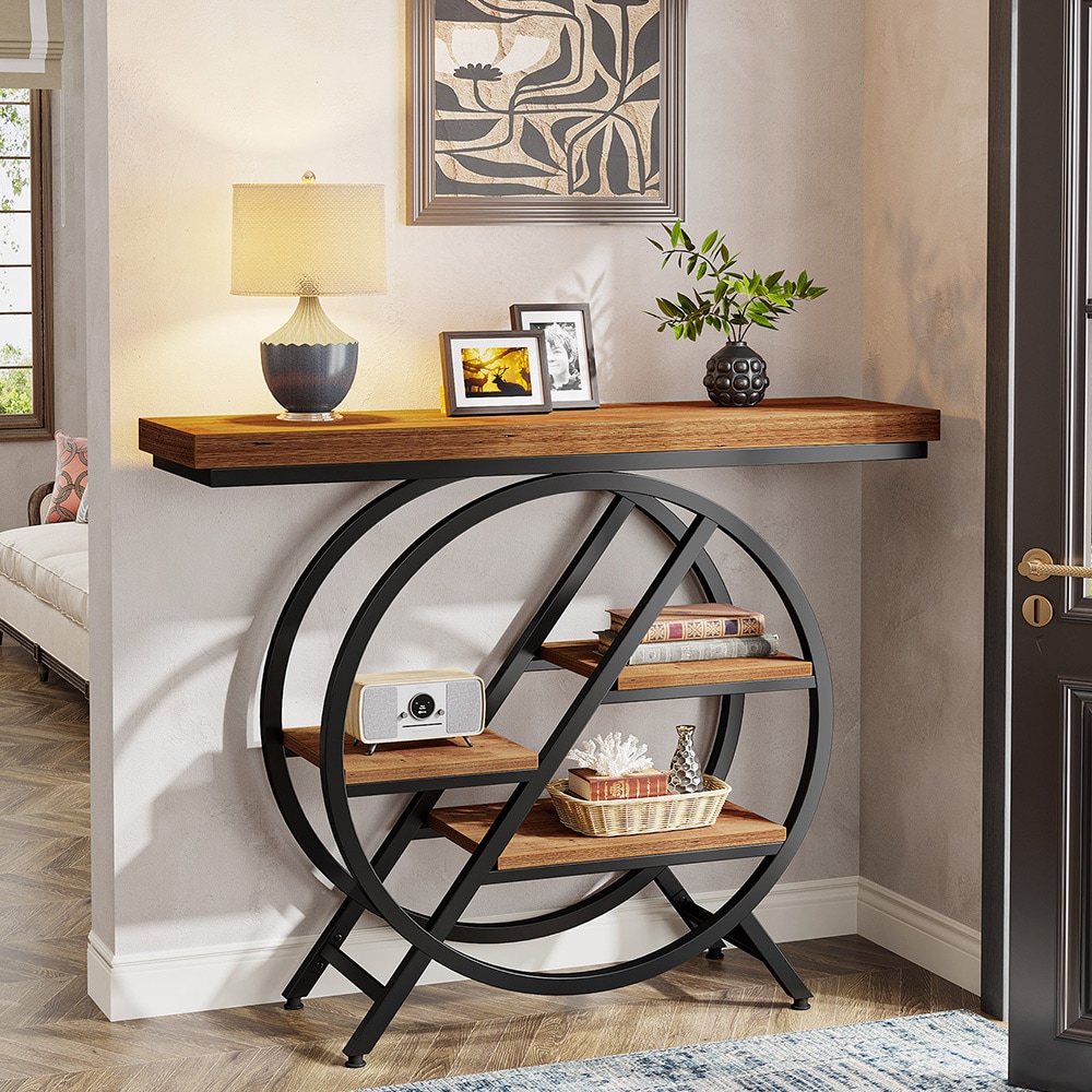 Avlastningsbord i trä och metall med fyra nivåer 100x30x82 cm