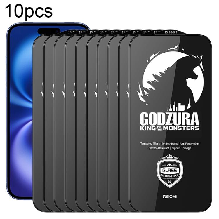 Härdat Skärmskydd HD 6D till iPhone 16 / 15 10-pack