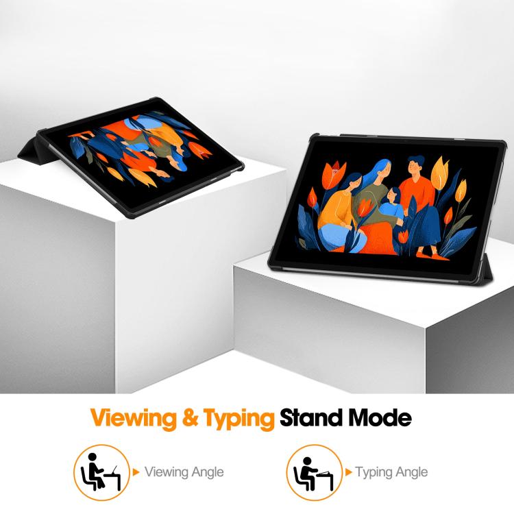 Trifold fodral till Lenovo Idea Tab Plus 12,1 - Svart