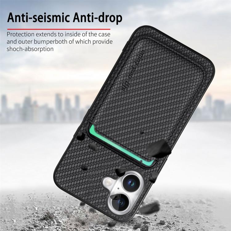 Bagcover med magnetisk kortholder til iPhone 17 - Sort