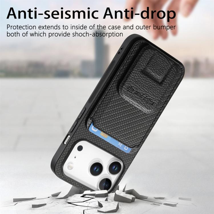 Mobilcover med pung og stativ til iPhone 17 Pro Max – Sort