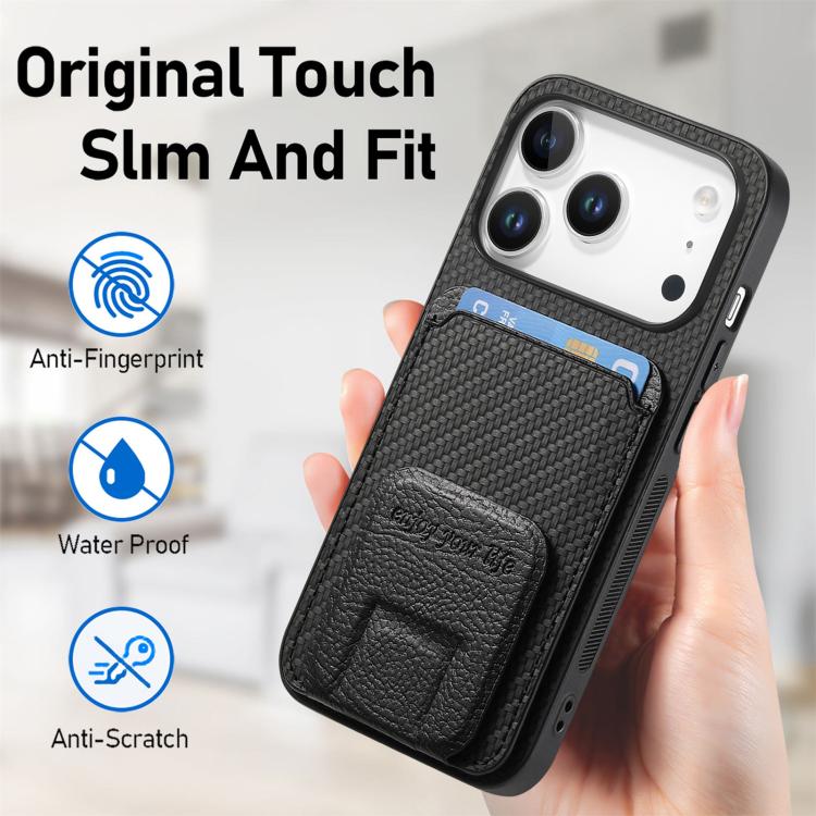 Mobilcover med pung og stativ til iPhone 17 Pro Max – Sort