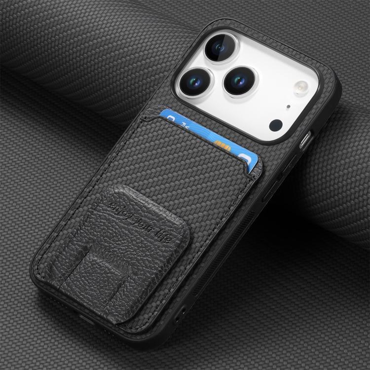 Mobilcover med pung og stativ til iPhone 17 Pro Max – Sort