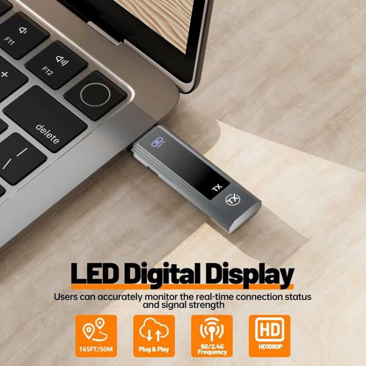 Trådlöst HDMI-kit / HDMI extender / HDMI-sändare med 4K-ingång och 1080p-utgång